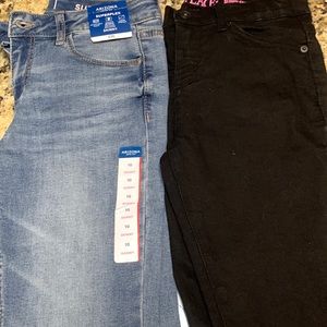 Girl jeans- 1 brand new(Arizona) JC Penny brand the other is the children place